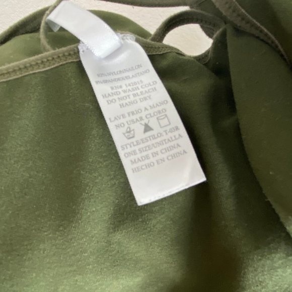 Colorful Army Green Tank Top Seamless Basic Nylon Top One Size w Stretch Sm-Med - Picture 8 of 8